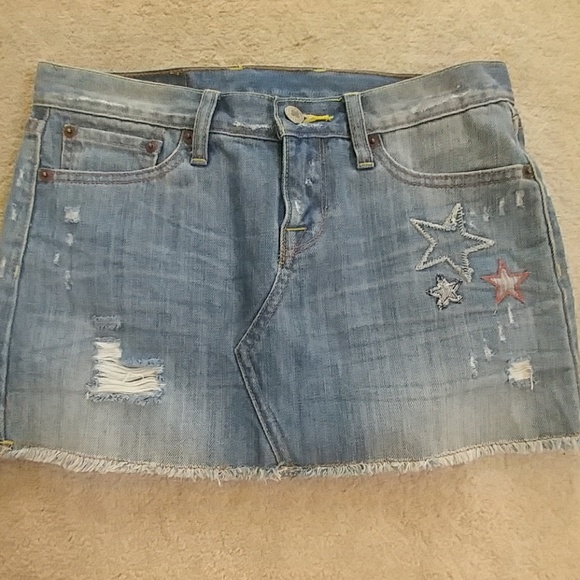 Lucky Brand Dresses & Skirts - Lucky Brand Stars Distressed Denim Mini NWOT